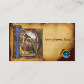 NATIVITY PARCHITY Bright Blue Sapphire Monogramm Visitenkarte (Rückseite)