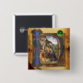 NATIVITY PARCHITY Green Jade Monogram Button (Vorne & Hinten)