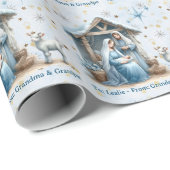 Nativity Personalize Name Baby Jesus Christmas Geschenkpapier (Rolleneckpunkt)