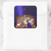 Nativity Quadratischer Aufkleber (Tasche)