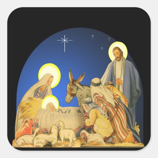 Nativity Quadratischer Aufkleber (Vorderseite)