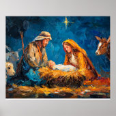 Nativity Scene, beautiful illustration, Poster (Vorne)