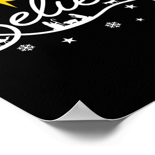 Nativity Scene Believe Christian Family Merry Chri Poster (Ecke)