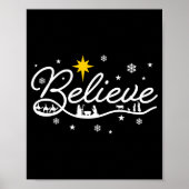 Nativity Scene Believe Christian Family Merry Chri Poster (Vorne)
