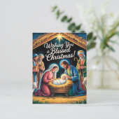 Nativity Scene Christmas Greeting Postkarte (Stehend Vorderseite)