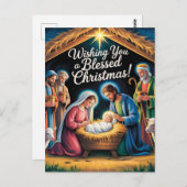 Nativity Scene Christmas Greeting Postkarte (Vorne/Hinten)