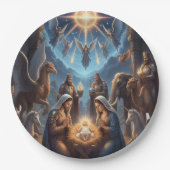 Nativity Scene Christmas Plate – Holy Night Décor Pappteller (Vorderseite)