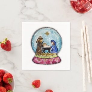 Nativity Scene Cocktail Napkins Serviette