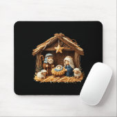 Nativity Scene Faux Yarn Crochet Jesus Christmas R Mousepad (Mit Mouse)