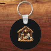 Nativity Scene Faux Yarn Crochet Jesus Christmas R Schlüsselanhänger (Vorderseite)