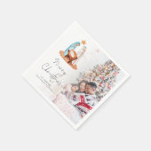 Nativity Scene Foto Name Script Frohe Weihnachten Serviette (Ecke)