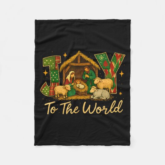 Nativity Scene Joy To The World – Christmas Faith Fleecedecke (Vorderseite)