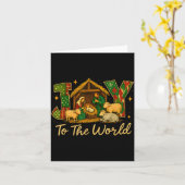 Nativity Scene Joy To The World – Christmas Faith  Karte (Gelbe Blume)
