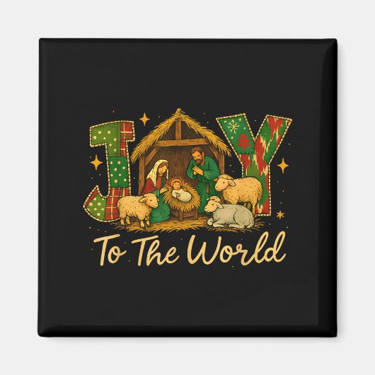 Nativity Scene Joy To The World – Christmas Faith Magnet (Vorne)