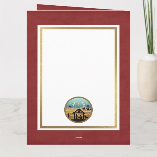 Nativity Scene "Merry Christmas & Happy New Year" Karte (Rückseite)