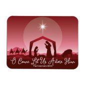Nativity Scene O Come Let Us Adore Him Christmas Magnet (Horizontal)