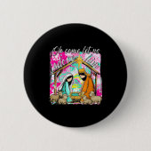 Nativity Scene Oh Come Let Us Adore Him Christmas Button (Vorderseite)
