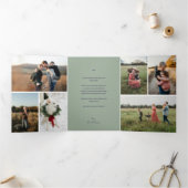 Nativity Scene Religious Family Photo Christmas Dreifach Gefaltete Einladung (Innenseite)