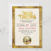 Nativity Shepherds & Angels Golden Christmas Einladung (Rückseite)