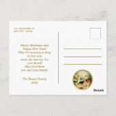 Nativity Shepherds & Angels Golden Christmas Postkarte (Rückseite)