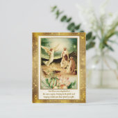 Nativity Shepherds & Angels Golden Christmas Postkarte (Stehend Vorderseite)