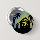 Nativity-Silhouette-Freude zur Welt Button (Vorne & Hinten)