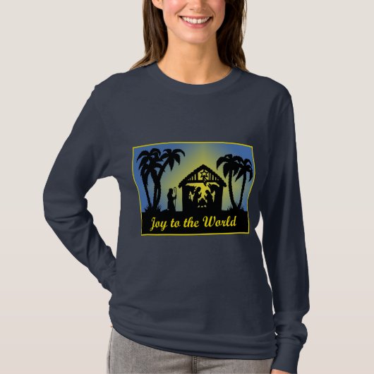 Nativity-Silhouette-Freude zur Welt T-Shirt (Vorderseite)