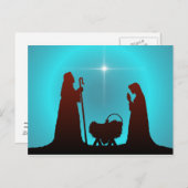 NATIVITY SILHOUETTE & STAR by SHARON SHARPE Postkarte (Vorne/Hinten)