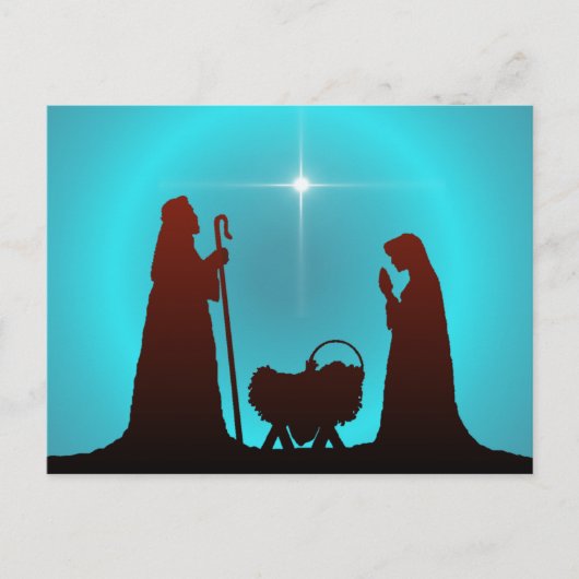 NATIVITY SILHOUETTE & STAR by SHARON SHARPE Postkarte (Vorderseite)