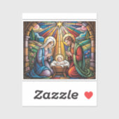 Nativity Stained Glass Art – Holy Family Christmas Aufkleber (Blatt)