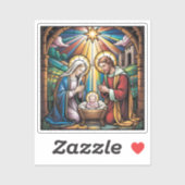 Nativity Stained Glass Art – Holy Family Christmas Aufkleber (Blatt)