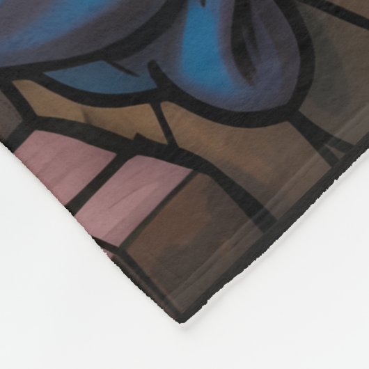 Nativity Stained Glass Art – Holy Family Christmas Fleecedecke (Ecke)