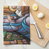 Nativity Stained Glass Art – Holy Family Christmas Geschirrtuch (Viertel Falte)