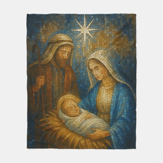 Nativity Stained Glass Mosaic | Holy Family Fleecedecke (Vorderseite)