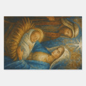 Nativity Stained Glass Mosaic | Holy Family Geschenkpapier Set (Vorderseite)
