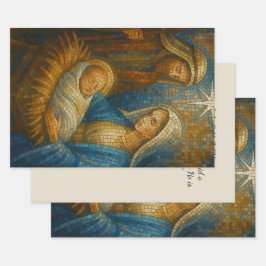 Nativity Stained Glass Mosaic | Holy Family  Geschenkpapier Set