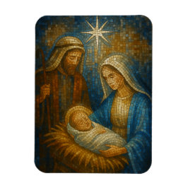 Nativity Stained Glass Mosaic | Holy Family  Magnet