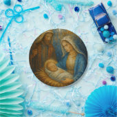 Nativity Stained Glass Mosaic | Holy Family Pappteller (Party)