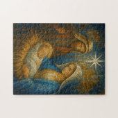 Nativity Stained Glass Mosaic | Holy Family Puzzle (Horizontal)