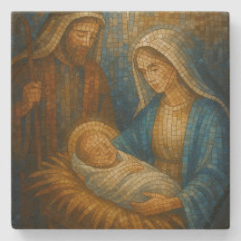 Nativity Stained Glass Mosaic | Holy Family  Steinuntersetzer