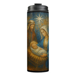 Nativity Stained Glass Mosaic | Holy Family  Thermosbecher