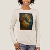 Nativity Stained Glass Mosaic | Holy Family Tri-Blend Shirt (Vorderseite)