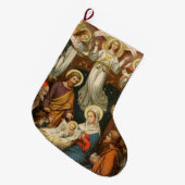 Nativity-Szene mit Engels-WeihnachtsStrumpf Großer Weihnachtsstrumpf (Vorderansicht (hängend))