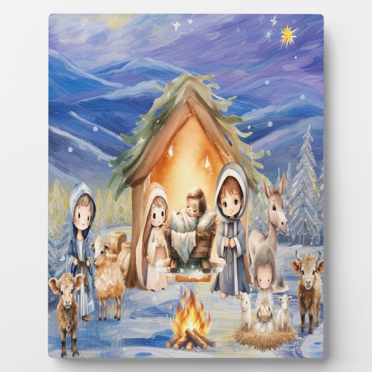 Nativity Tabletop Easel Fotoplatte (Vorderseite)