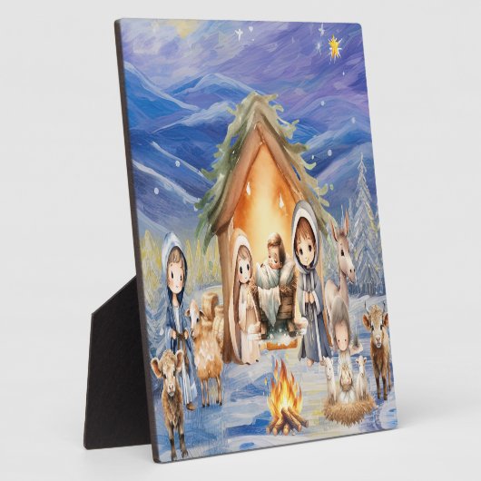 Nativity Tabletop Easel Fotoplatte (Seite)