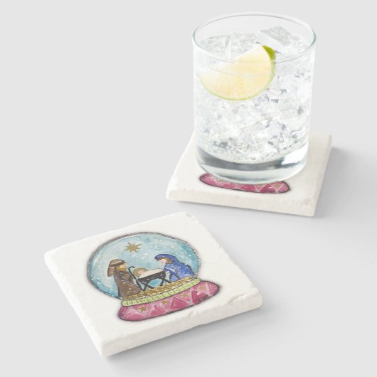 Nativity-Untersetzer Steinuntersetzer (Seitenansicht)