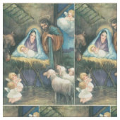 Nativity-Vintages Weihnachtsgewebe Stoff (Nahaufnahme)