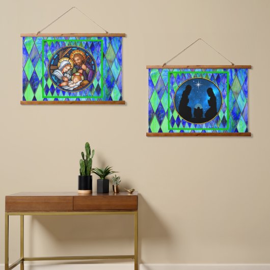 Nativity wandteppich mit holzrahmen (Asymmetrisch)