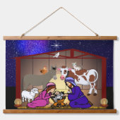 Nativity Wandteppich Mit Holzrahmen (Vorne)