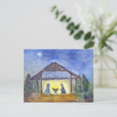 Nativity watercolor postkarte (Stehend Vorderseite)